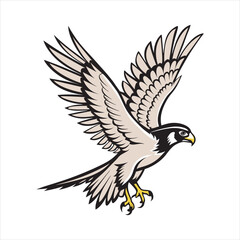 Obraz premium Flying hunter eagle vector illustration for sports and branding
