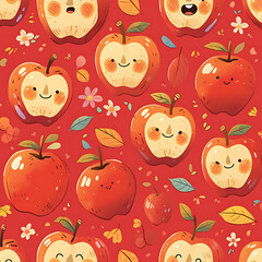 Apple picture cartoon 2D, a beneficial fruit, is used as an illustration for advertising.