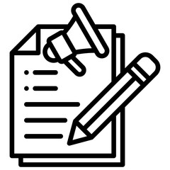 Copywriting Line Icon, Digital Marketing