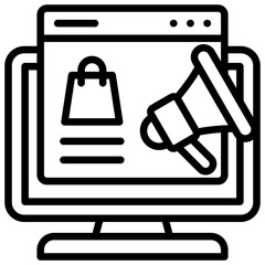 Product Promotion Line Icon, Digital Marketing