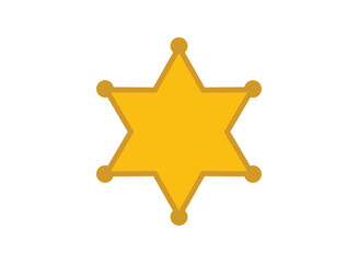 Illustration of an Police Star Badge Equipment Flat Icon