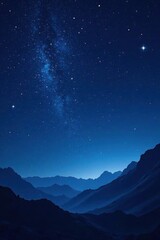 Dark blue night sky with twinkling stars and planets, night sky, stars, universe