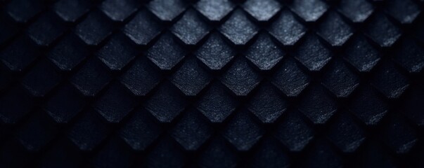 Dark carbon fiber grid with metallic sheen and subtle gradient effect, futuristic, carbon fiber