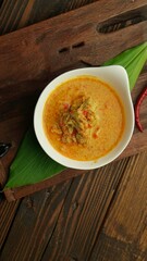 Meat Curry on a bowl, Beef Curry, Lamb Curry, Cincang. Indonesian Traditional Food from Padang, West Sumatera