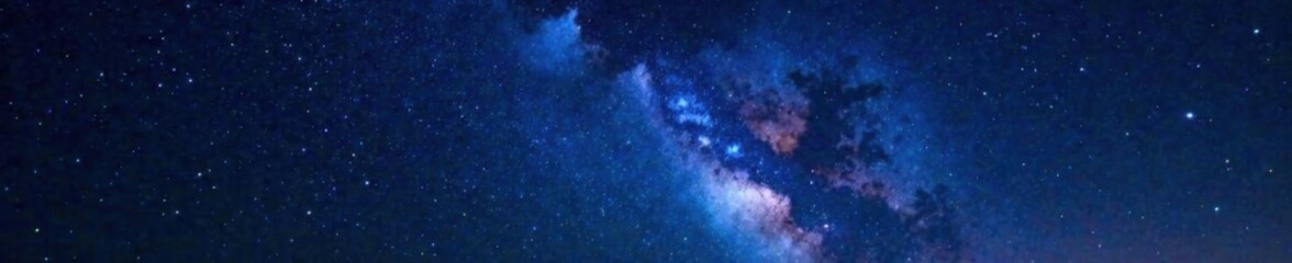 Obraz premium Dark night sky with twinkling stars and galaxy background , nebula, starfield