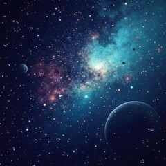 Deep space galaxy background with stars and planets, night sky, stars, universe