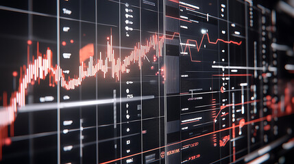 Market analysis trends financial data visualization business insight digital environment close-up view technology impact
