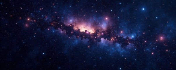Fototapeta premium Deep space with twinkling stars against black background, galaxy, black, nightsky