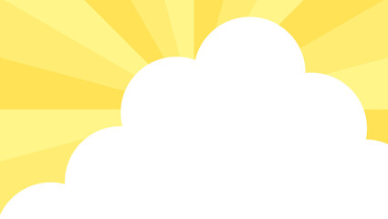 シンプルなサンバーストと雲の背景、スターバースト、光線、集中線