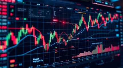 futuristic digital interface showing an AI-powered trading algorithm