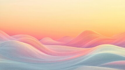 Pastel Pink And Orange Pixel Art Hills At Sunset