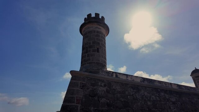 Exterior facade of the old Pampatar Castle on Margarita Island, Venezuela