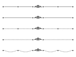 Fototapeta premium アンティークな星の飾り線セット〜ブラック〜