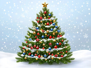 Fototapeta premium Cozy Christmas tree corner, warm and inviting background.