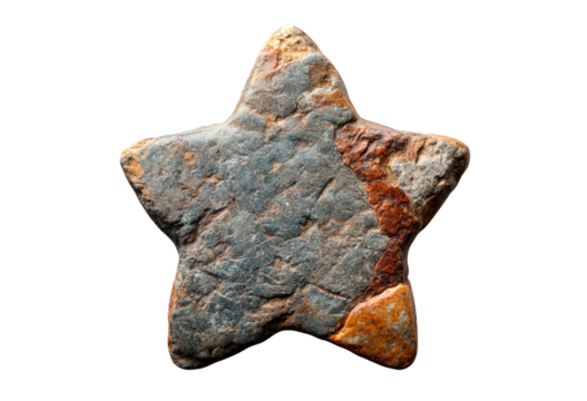 Star shaped stone isolated on transparent background