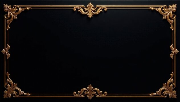 Elegant black and gold luxurious background with ornate design elements , invitation, glamour