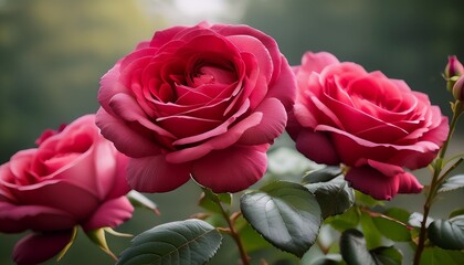 Darcey Bussell crimson roses - english shrub rose bred by David Austin- 97671