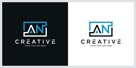 Initial letter AN or NA logo design .