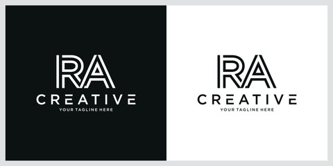 Initial RA or AR Logo Design Vector