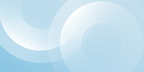 Modern banner background pastel colorful blue and white gradations. Circle effect style geometric abstract