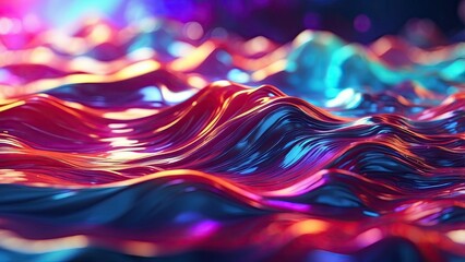 Fototapeta premium Abstract digital representation of flowing light waves in vibrant colors,