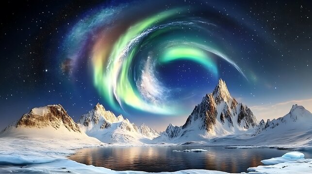 Massive green and blue aurora a stunning natural phenomenon in the arctic