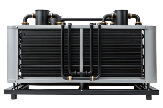 Industrial water chiller unit for temperature control isolated with transparent background