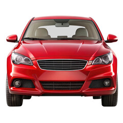 red car isolated on transparent white background, clipping path
