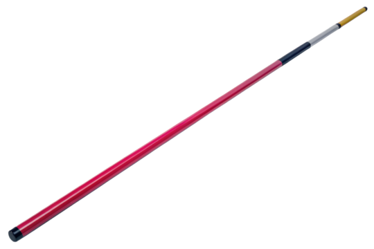 Red vaulting pole for athletics and sports isolated with transparent background
