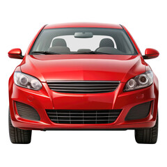 Fototapeta premium red car isolated on transparent white background, clipping path