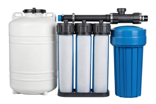 Water filtration system for home isolated with transparent background