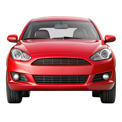 red car isolated on transparent white background, clipping path