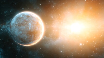 Fototapeta premium Exoplanet in a Nebula