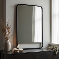 Minimalist Luxury: Stylish Black Mirror for Elegant Spaces