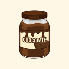 Chocolate jam in a jar vector design