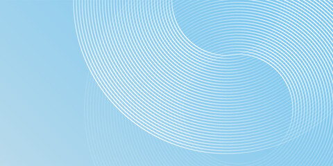 Fototapeta premium Modern minimalist banner pastel colorful blue and white gradations. Circle effect style abstract
