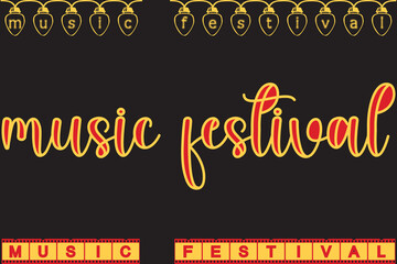 Music Festival Bold Text on Black Background