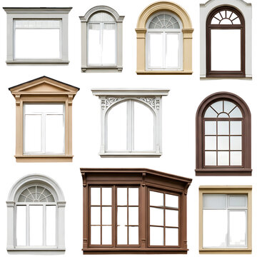 Window frames isolated on transparent background
