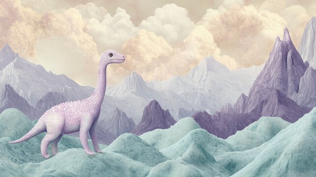 Space Pastel Lavender View Tiny Empty Green Saltasaurus