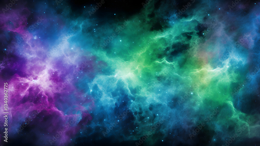 Poster mesmerizing nebula display with repeated elements capturing the wonders of stellar feedback mechanis