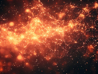 Obraz premium Abstract Orange Network Background