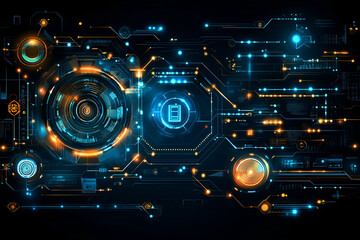 Obraz premium Abstract Tech Background Digital Circuitry