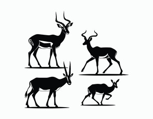 Naklejka premium Nature Antelope Silhouette Vector Template