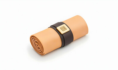 Stylish Rolled Yoga Mat with Elegant Strap for Fitness Enthusiasts