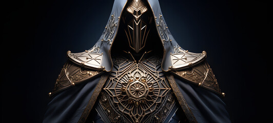 A fierce undead with an armoured shield Diamond, ai generative