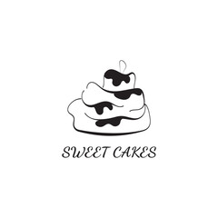 Sweet Cake logo with chocolate coating for your business logo poster design needs
