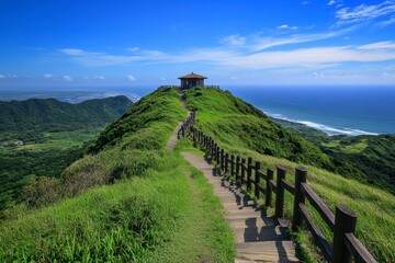 Coastal Hillside Path to Ocean View Gazebo