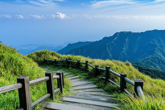 Elevated Mountain Pathway with Panoramic View