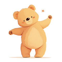 Fototapeta premium Adorable and Playful Bear Engaged in Various Activities, Minimalist and Logo-Style Designs illustrator