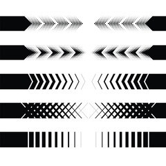 Halftones arrows decals set